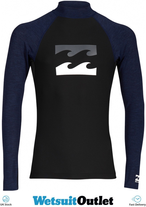 Billabong Team Wave Long Sleeve Rash Vest BLACK H4MY04 Wetsuits